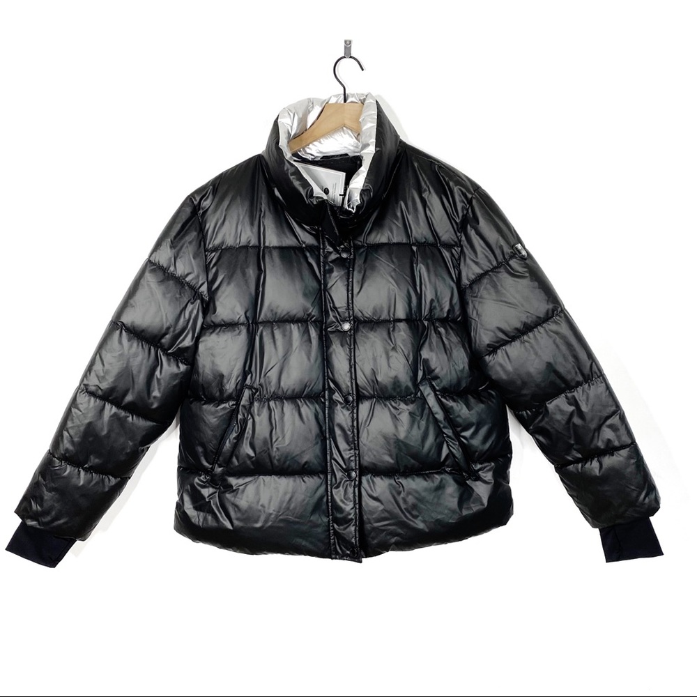 Noize Bianca Vegan Black Zip Puffer Coat Jacket Xl